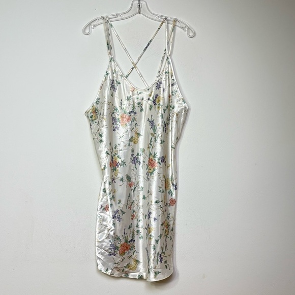 BARBIZON Vintage Sleeveless Strappy Floral Botanical Slip Nightgown Chemise - Picture 14 of 16